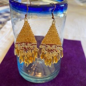 Hand made fringe earrings.